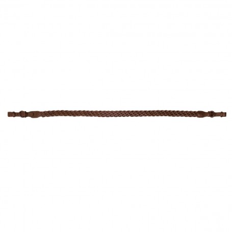 BRETELLA TRECCIA 8 CAPI PELLE MARRONE
